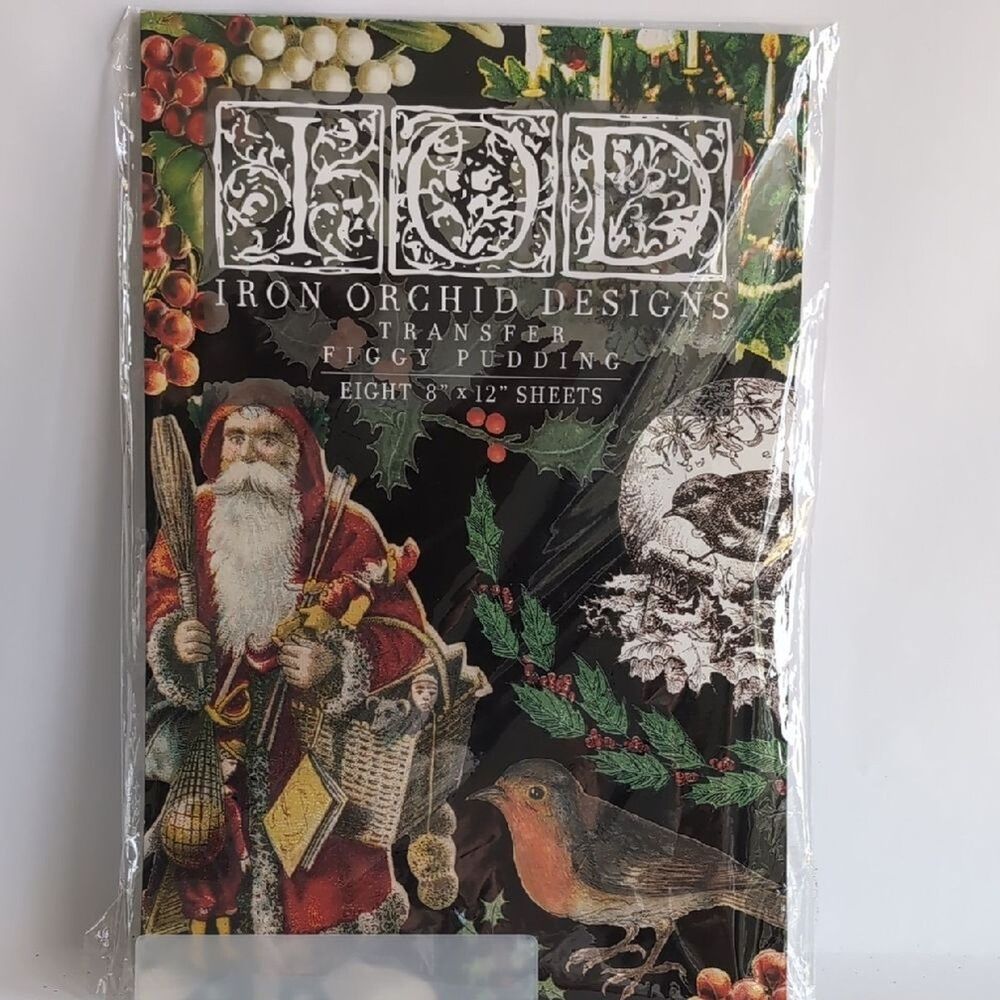 Iron Orchid Designs Figgy Pudding Transfers Christmas NIP Crafting